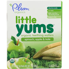 Load image into Gallery viewer, PLUM ORGANICS: Little Yums Organic Teething Wafers Spinach Apple &amp; Kale 6 pack, 3 oz