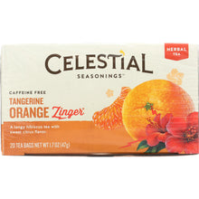 Load image into Gallery viewer, CELESTIAL SEASONINGS: Tangerine Orange Zinger Herbal Tea Caffeine Free 20 Tea Bags, 1.7 oz